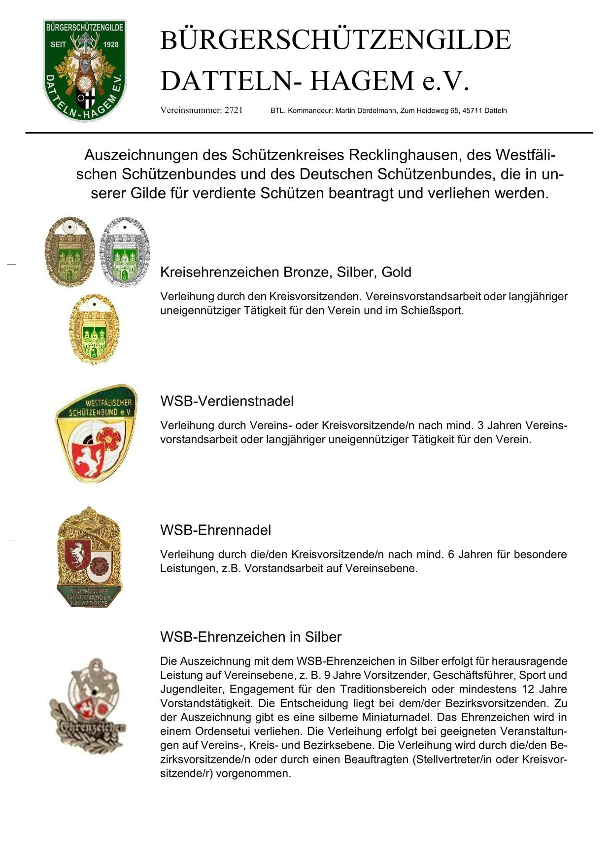 Ehrungen der Gilde Seite 1
